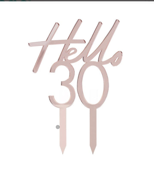 Hello 30 Cake Topper