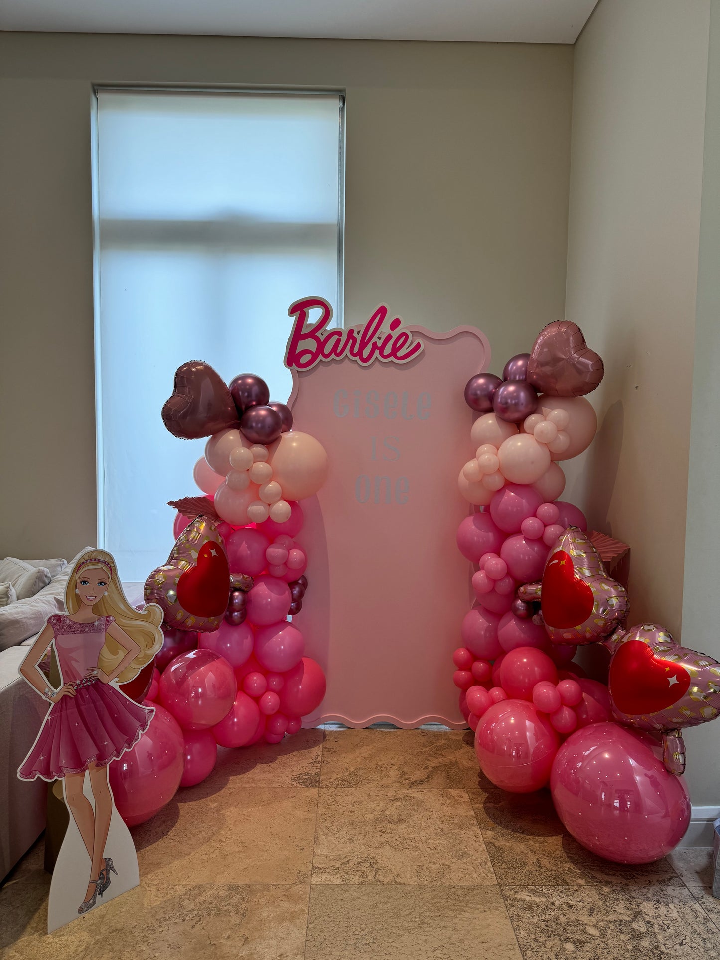 Pink Wavy Back Drop Hire